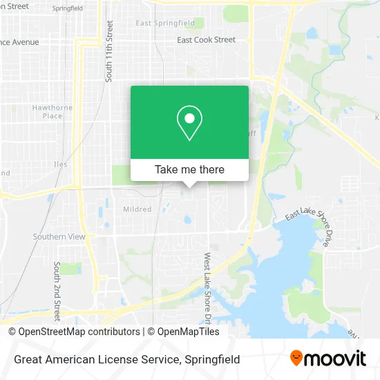 Great American License Service map