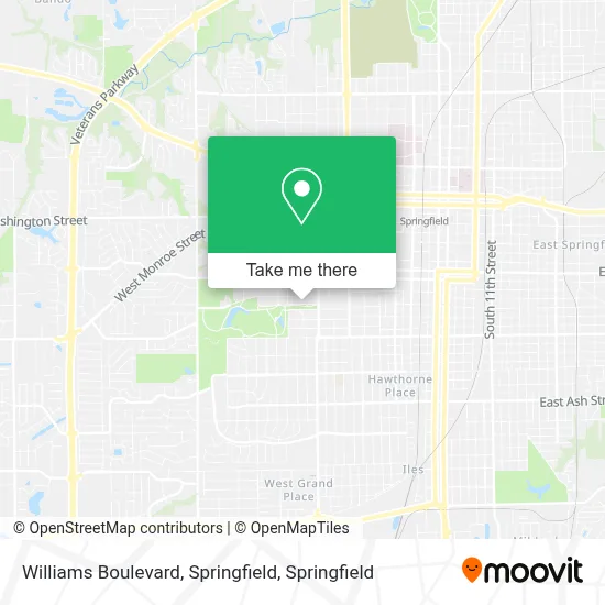 Williams Boulevard, Springfield map