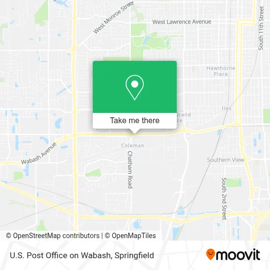 U.S. Post Office on Wabash map