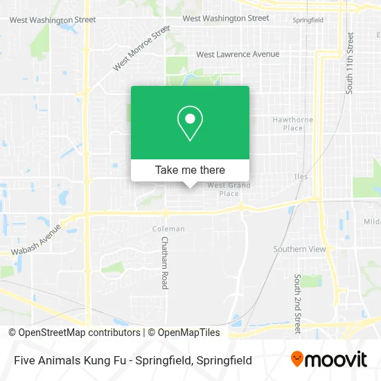 Five Animals Kung Fu - Springfield map