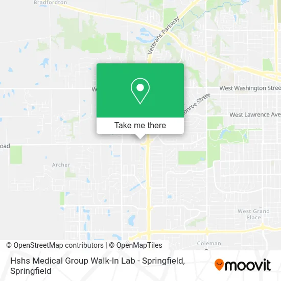 Hshs Medical Group Walk-In Lab - Springfield map