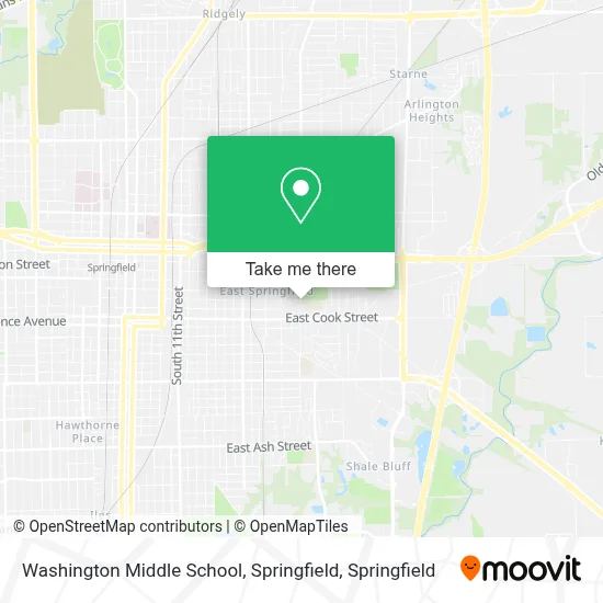 Washington Middle School, Springfield map