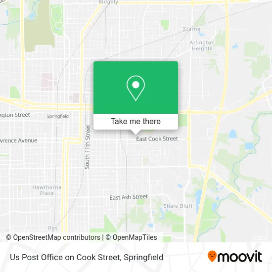 Us Post Office on Cook Street map