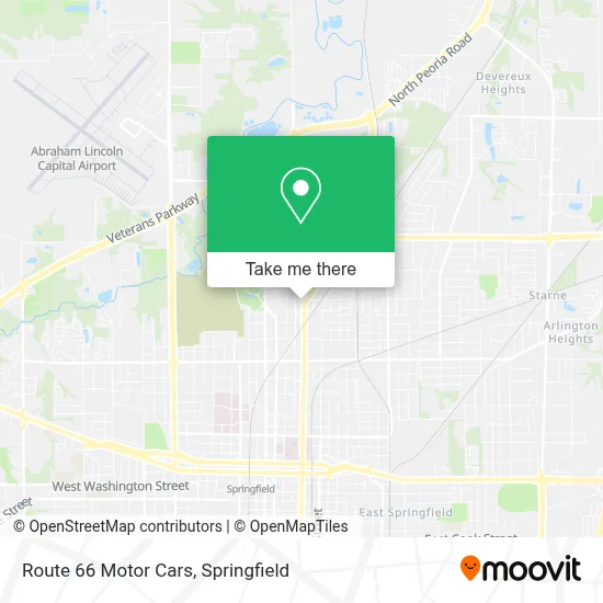Route 66 Motor Cars map