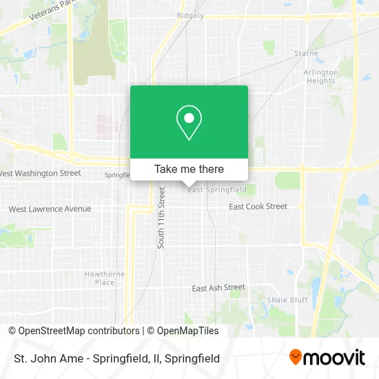 St. John Ame - Springfield, Il map