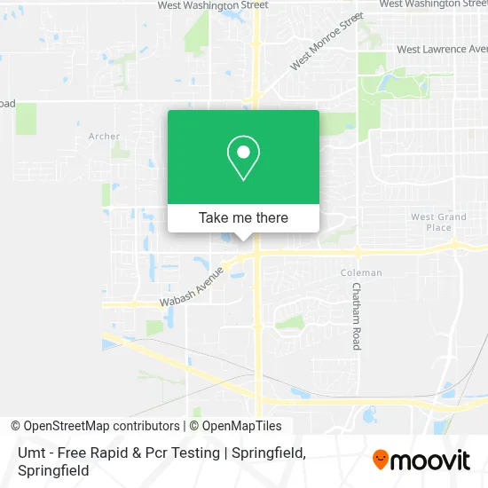 Umt - Free Rapid & Pcr Testing | Springfield map