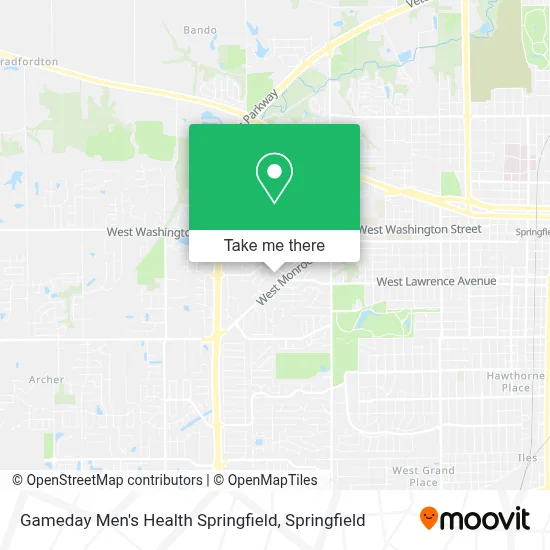 Gameday Men's Health Springfield map