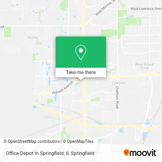 Office Depot In Springfield, Il map