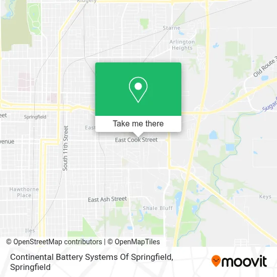 Continental Battery Systems Of Springfield map