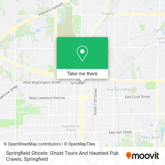 Springfield Ghosts: Ghost Tours And Haunted Pub Crawls map
