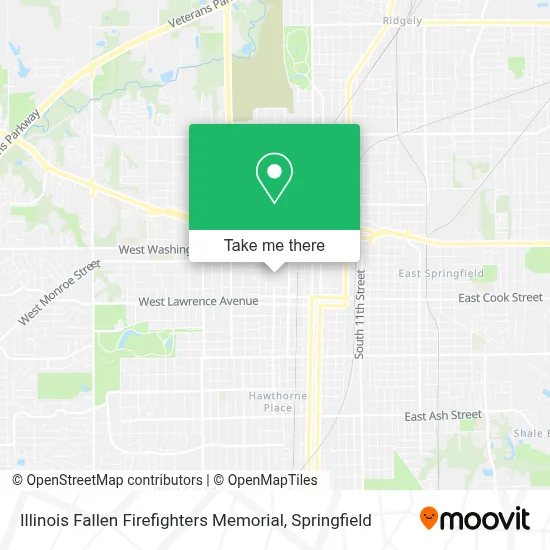 Illinois Fallen Firefighters Memorial map