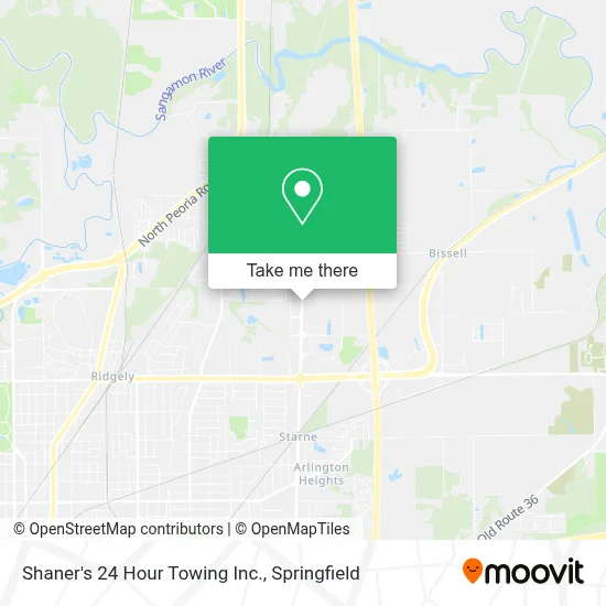 Shaner's 24 Hour Towing Inc. map