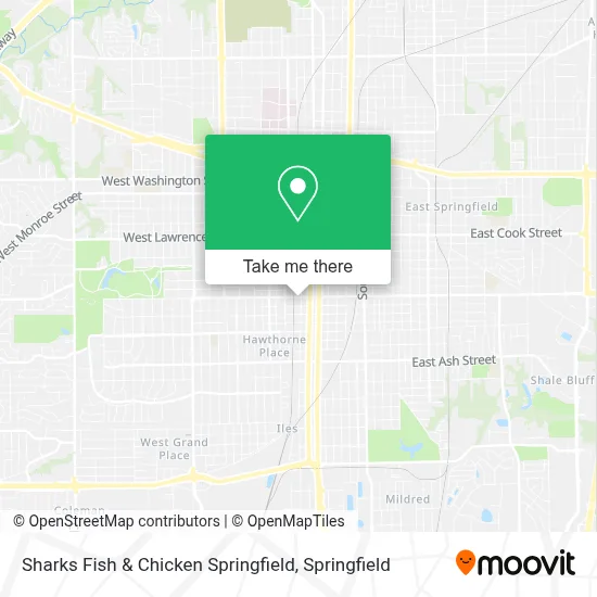 Sharks Fish & Chicken Springfield map