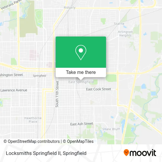 Locksmiths Springfield Il map