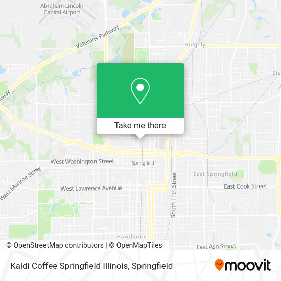 Kaldi Coffee Springfield Illinois map