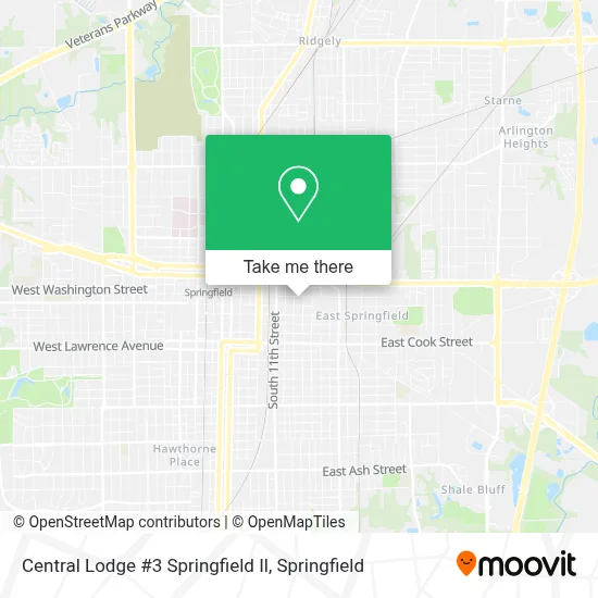 Central Lodge #3 Springfield Il map