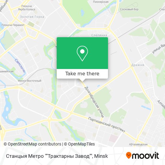 Станцыя Метро ""Трактарны Завод"" map