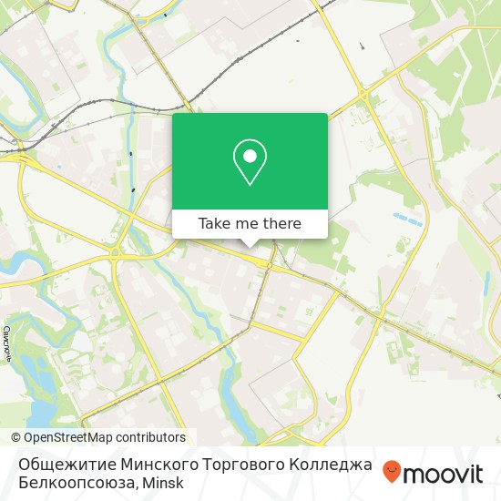 Общежитие Минского Торгового Колледжа Белкоопсоюза map