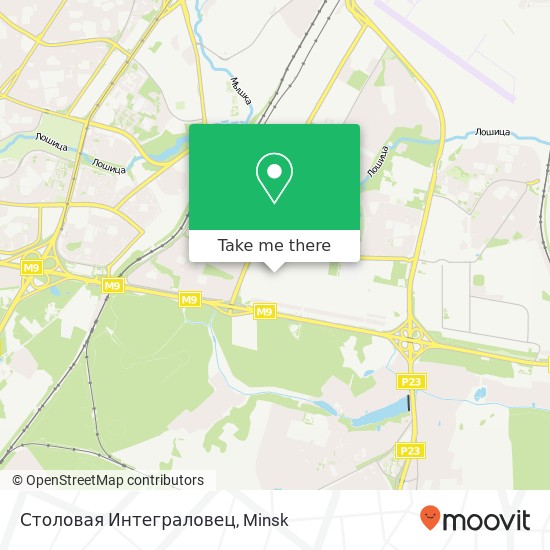 Столовая Интеграловец map