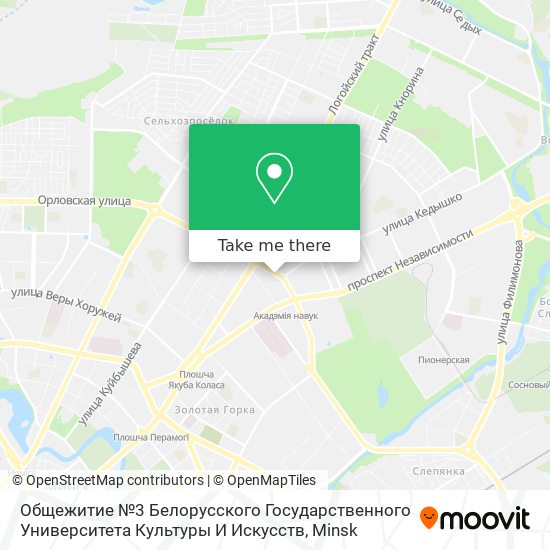 Общежитие №3 Белорусского Государственного Университета Культуры И Искусств map
