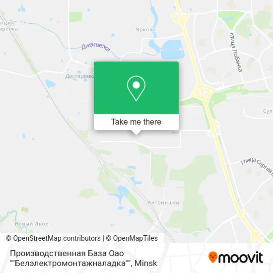 Производственная База Оао ""Белэлектромонтажналадка"" map