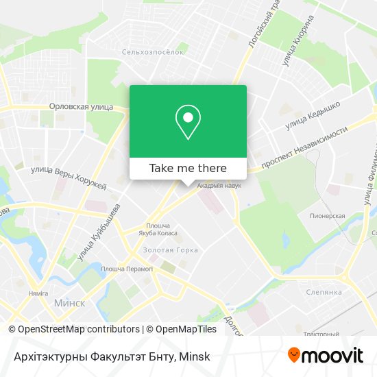 Архітэктурны Факультэт Бнту map