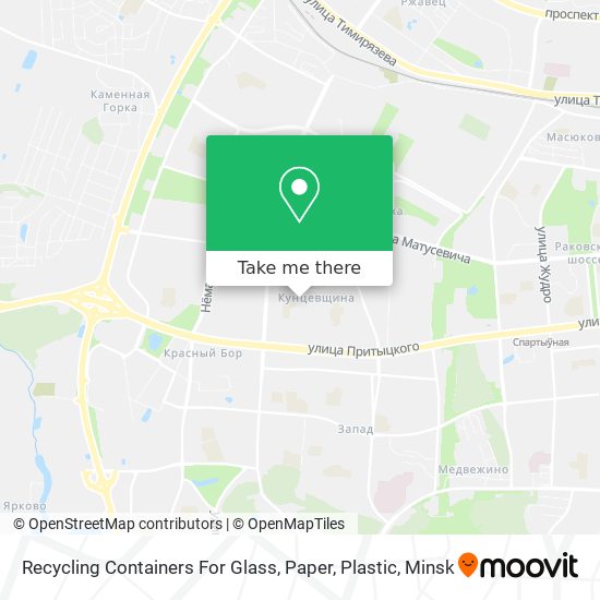 Recycling Containers For Glass, Paper, Plastic map