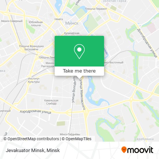 Jevakuator Minsk map