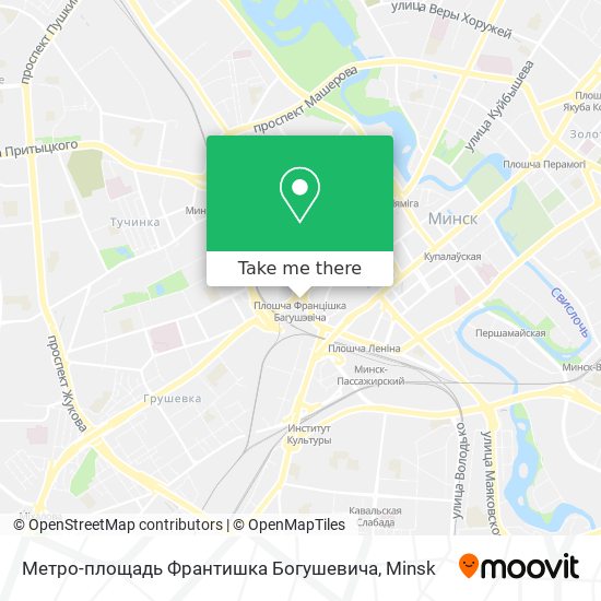 Метро-площадь Франтишка Богушевича map