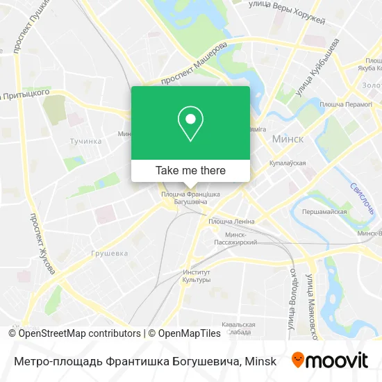 Метро-площадь Франтишка Богушевича map