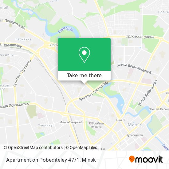 Apartment on Pobediteley 47/1 map