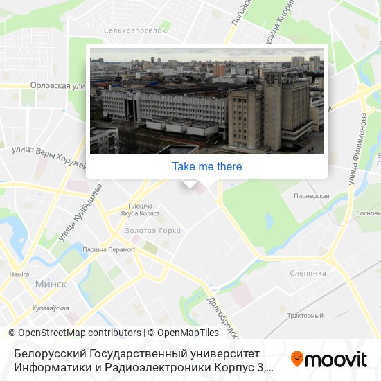 Белорусский Государственный университет Информатики и Радиоэлектроники Корпус 3 map