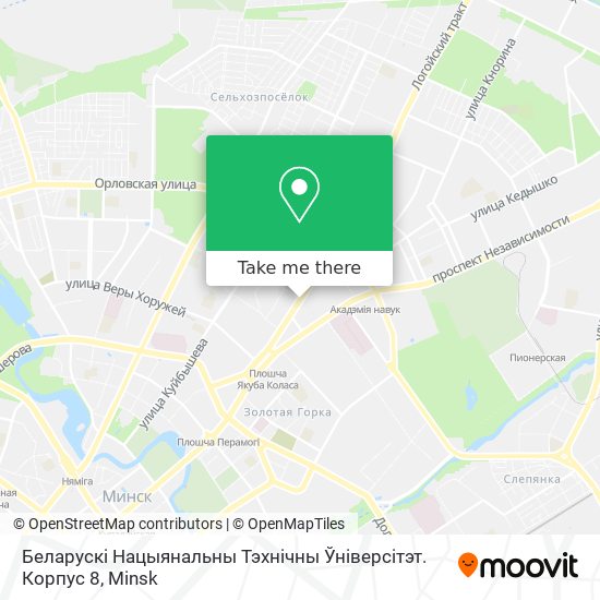 Беларускі Нацыянальны Тэхнічны Ўніверсітэт. Корпус 8 map