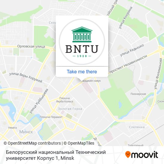 Белорусский национальный Технический университет Корпус 1 map