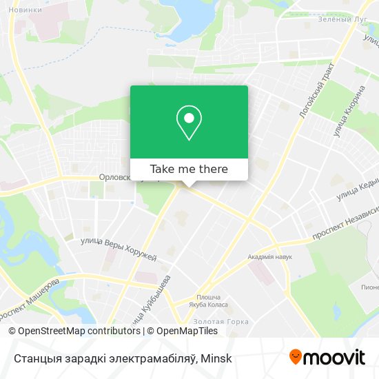 Станцыя зарадкі электрамабіляў map