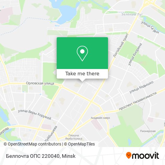 Белпочта ОПС 220040 map