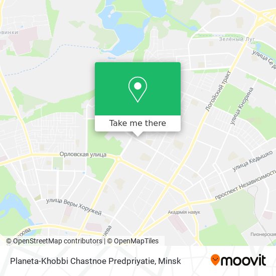 Planeta-Khobbi Chastnoe Predpriyatie map