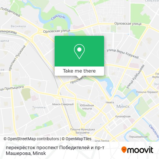 перекрёсток проспект Победителей и пр-т Машерова map