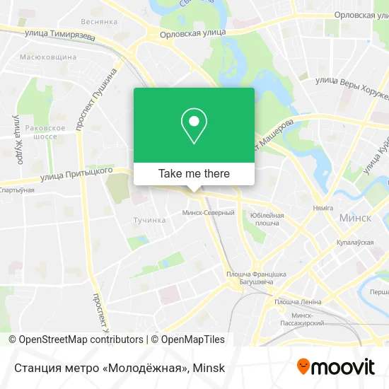 Станция метро «Молодёжная» map