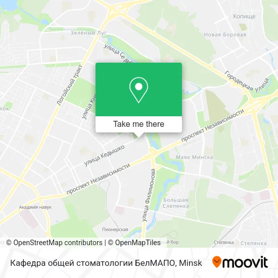 Кафедра общей стоматологии БелМАПО map