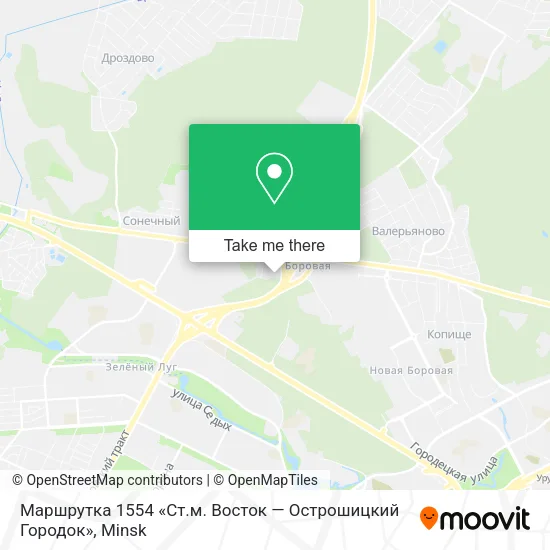 Маршрутка 1554 «Ст.м. Восток — Острошицкий Городок» map