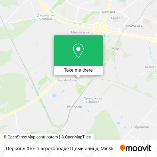 Церковь ХВЕ в агрогородке Щемыслица map