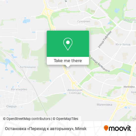 Остановка «Переход к авторынку» map