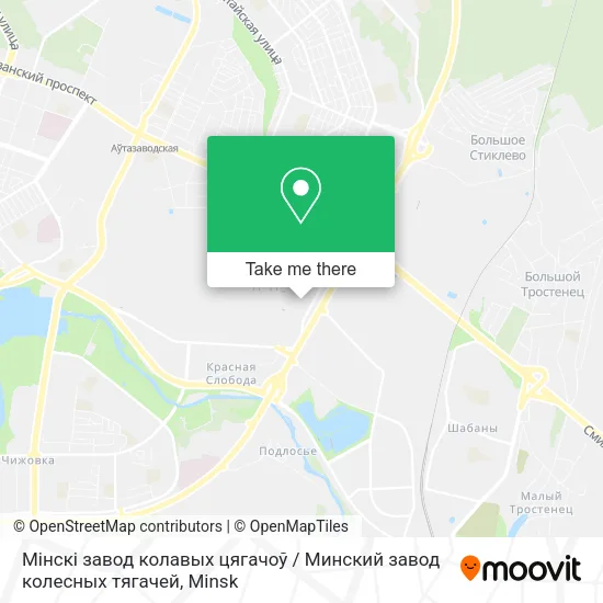 Мінскі завод колавых цягачоў / Минский завод колесных тягачей map