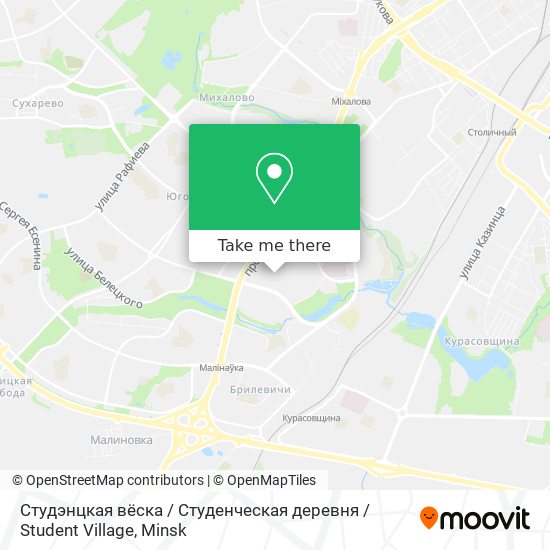Студэнцкая вёска / Студенческая деревня / Student Village map