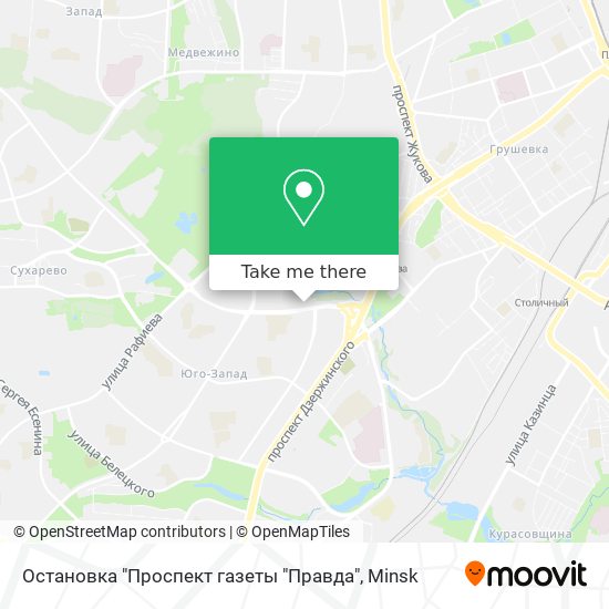 Остановка "Проспект газеты "Правда" map