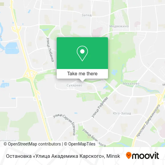 Остановка «Улица Академика Карского» map