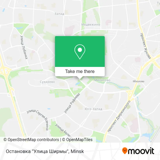 Остановка "Улица Ширмы" map