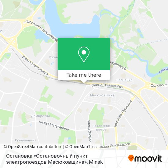 Остановка «Остановочный пункт электропоездов Масюковщина» map