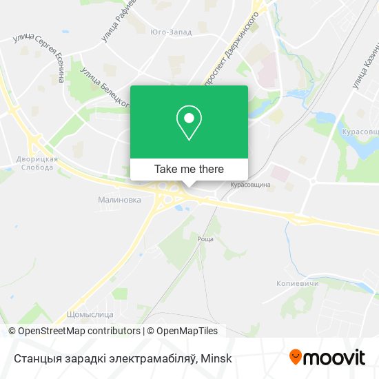 Станцыя зарадкі электрамабіляў map